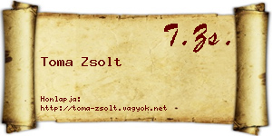 Toma Zsolt névjegykártya